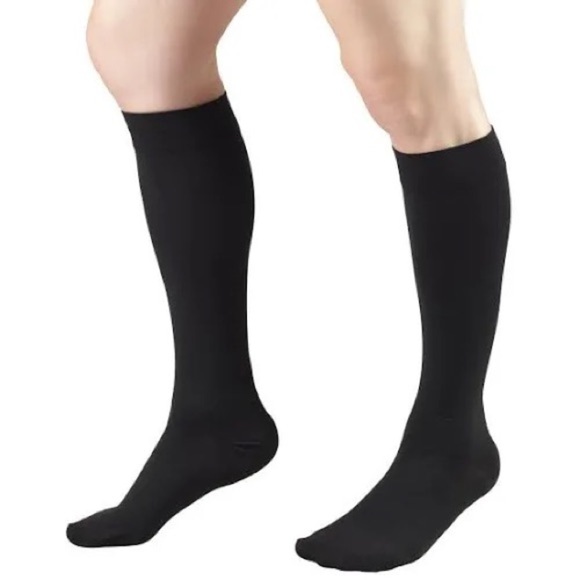 NEW Truform Men’s Black Compression Stockings Socks - Picture 1 of 9